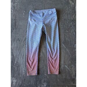 Athleta Womens XS Blue Pink Ombre Geometric Print Performance Leggings Tights